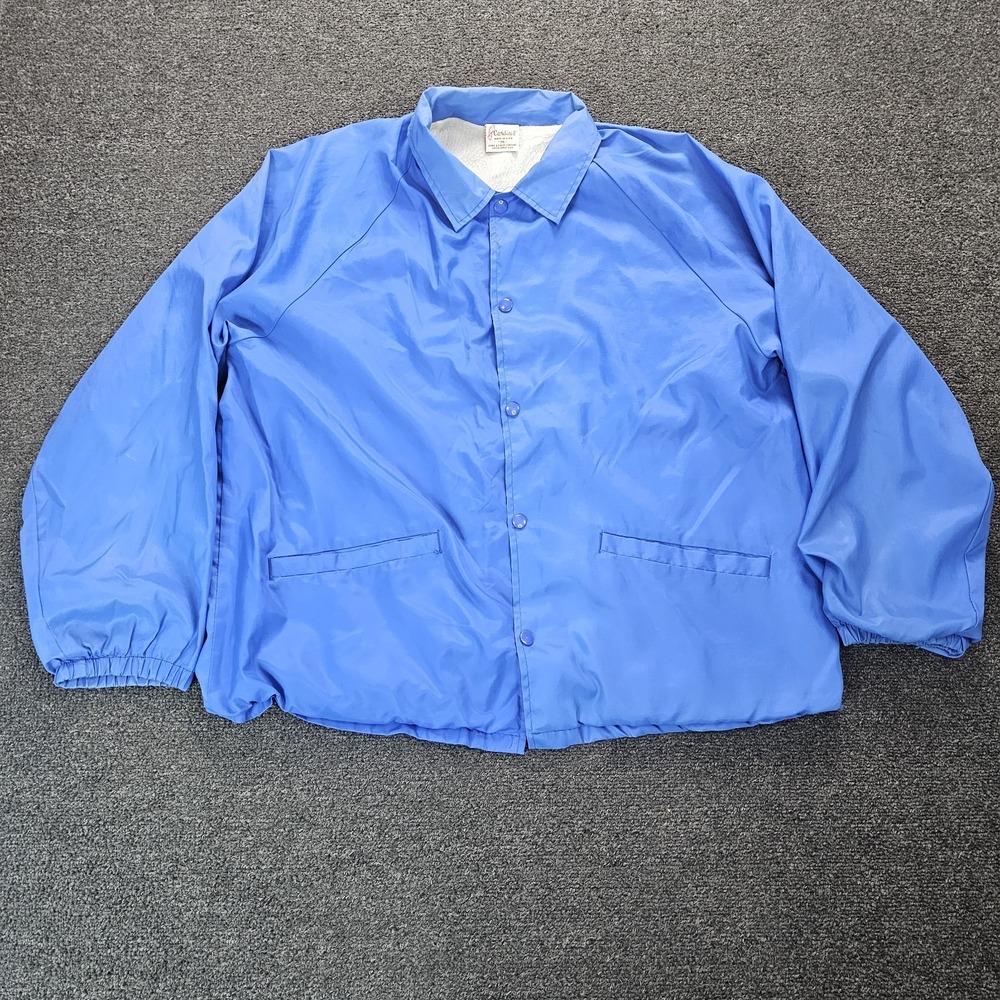 Vintage Cardinal Jacket Mens Xl Satin Shiny Bomber Blank‎ Snap 90s Made USA 80s
